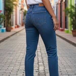 Tommy Jeans‎ Women's High Rise Straight Leg Blue Denim Jeans Size 12 W31